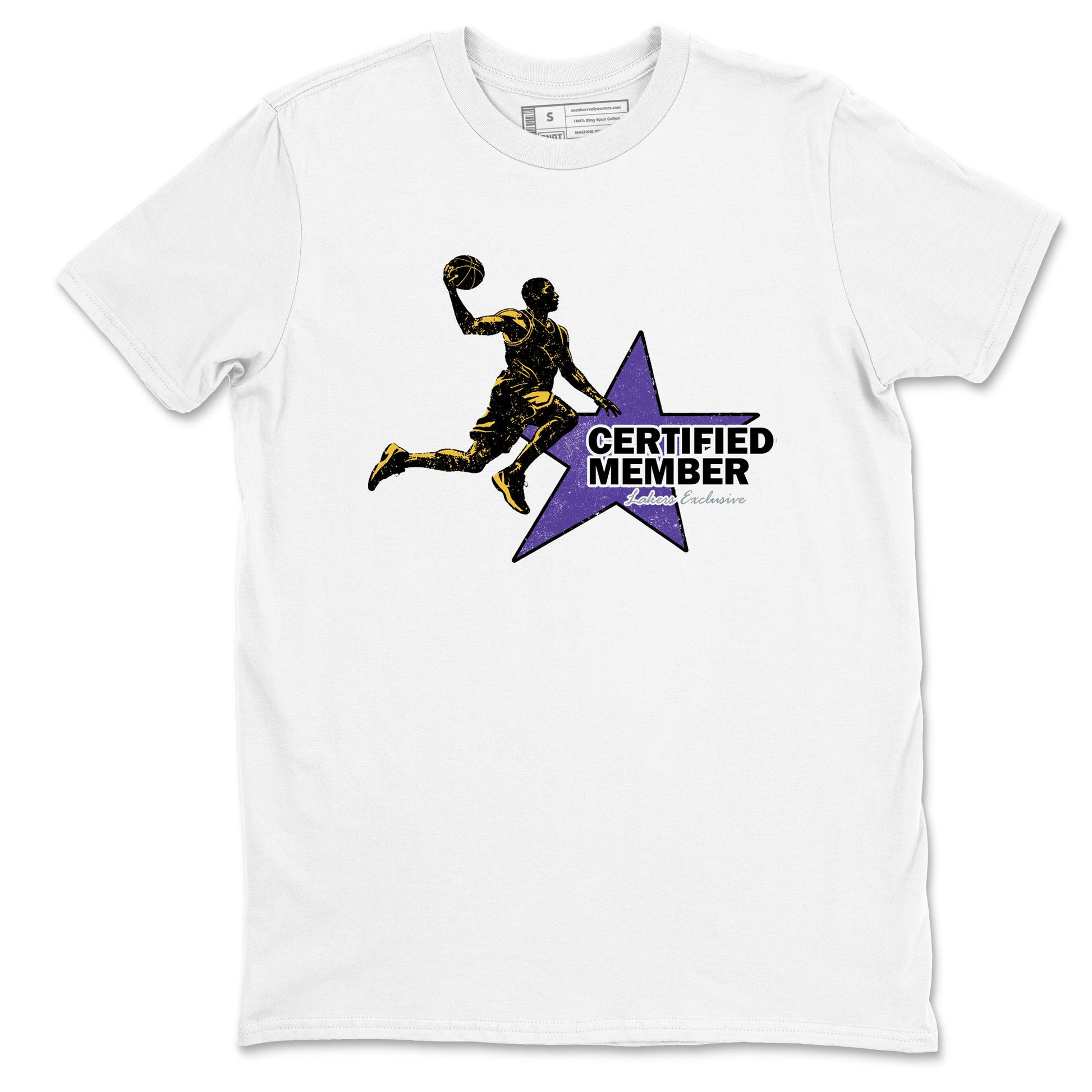 Sneaker match tees – Sneaker Tees To Match Air Jordan 4 Lakeshow Shoes – Certified Member Tee White 2