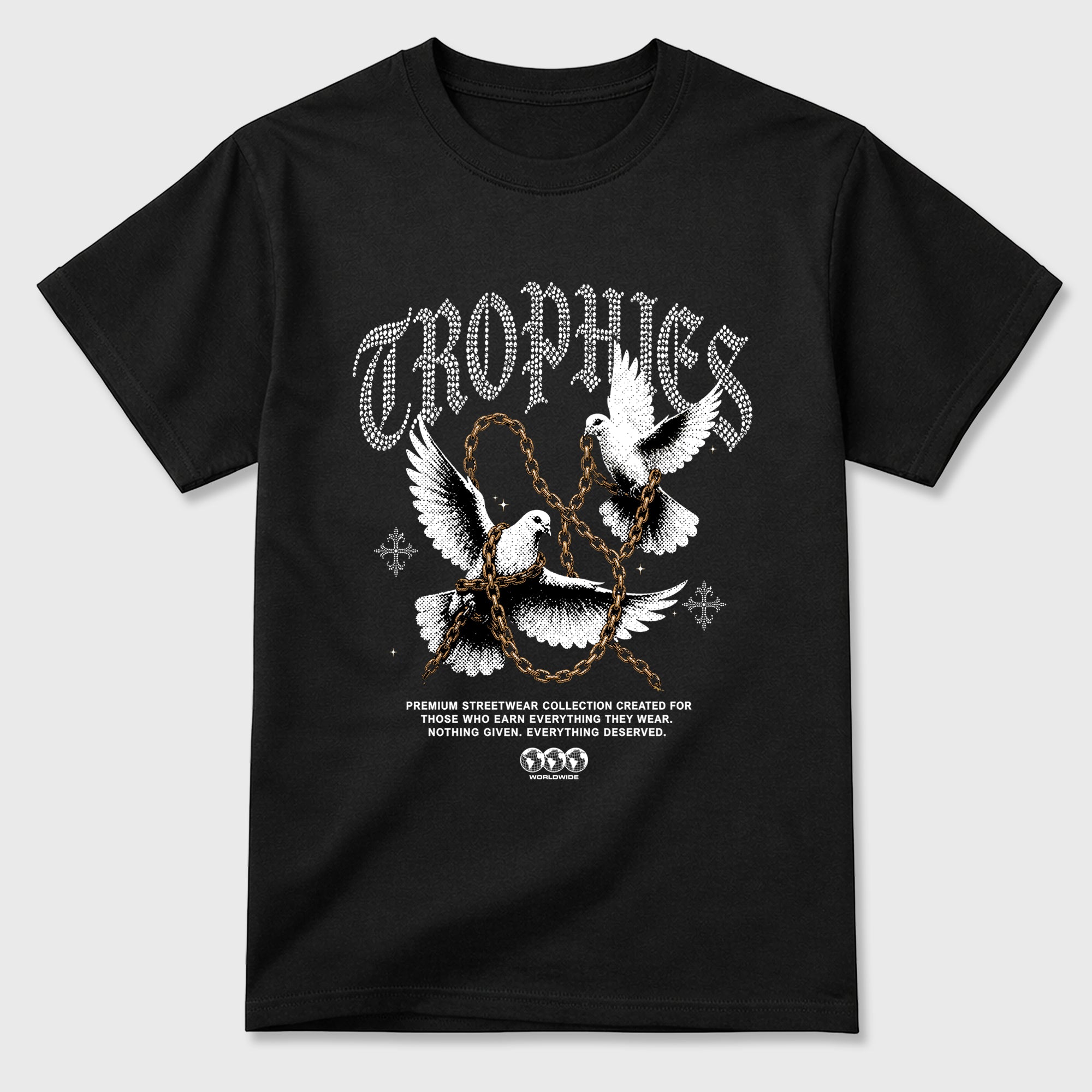 Chains of Glory Graphic T-Shirt featuring original streetwear artwork designed to match the Air Max 90 Trophies. Black 2 Graphic T-Shirt.