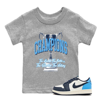 1s Obsidian shirts to match jordans Champions Trophy sneaker match tees Air Jordan 1 Low OG Obsidian match shoes to clothes SNRT Sneaker Tees Youth Baby Heather Grey 1 tee