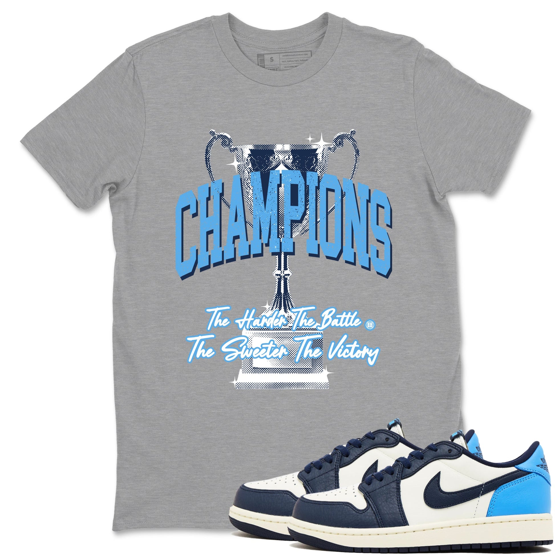 1s Obsidian shirts to match jordans Champions Trophy sneaker match tees Air Jordan 1 Low OG Obsidian match shoes to clothes SNRT Sneaker Tees unisex cotton Heather Grey 1 shirts