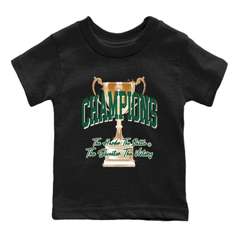 Sneaker Threads – Sneaker Tees To Match Air Jordan 1 Pro Green – Champions Trophy Youth Graphic Tee Black 2. Perfect for Jordan releases 2025 colorways.