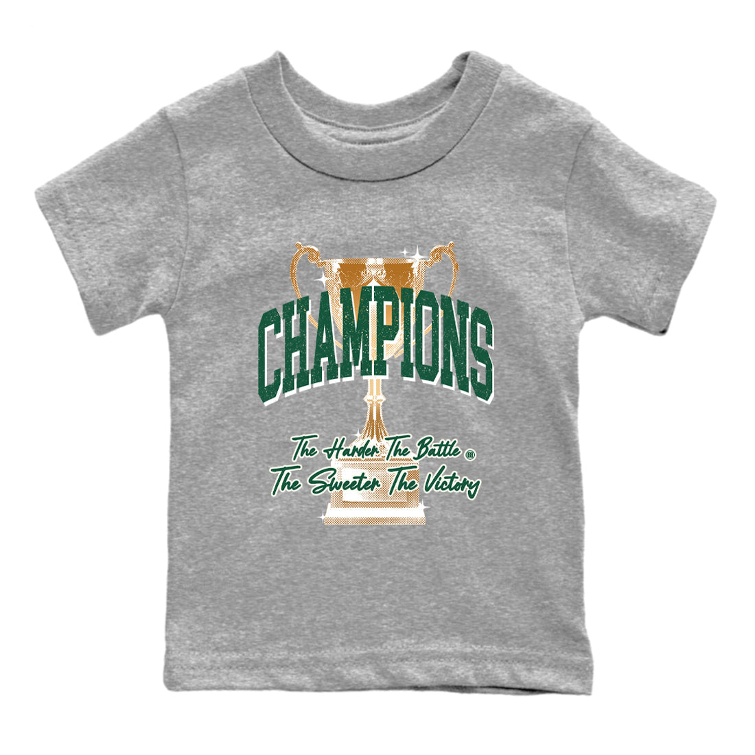 Sneaker Threads – Sneaker Tees To Match Air Jordan 1 Pro Green – Champions Trophy Youth Graphic Tee Heather Grey 2. Perfect for Jordan releases 2025 colorways.