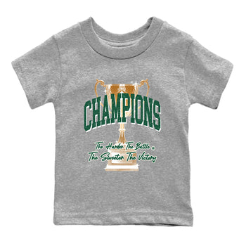 Sneaker Threads – Sneaker Tees To Match Air Jordan 1 Pro Green – Champions Trophy Youth Graphic Tee Heather Grey 2. Perfect for Jordan releases 2025 colorways.
