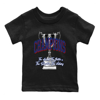 1s Rare Air shirts to match jordans Champions Trophy sneaker match tees Air Jordan 1 High OG Rare Air Deep Royal Blue match shoes to clothes SNRT Sneaker Tees Youth Baby Black 2 tee