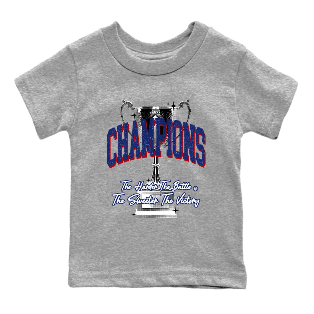 1s Rare Air shirts to match jordans Champions Trophy sneaker match tees Air Jordan 1 High OG Rare Air Deep Royal Blue match shoes to clothes SNRT Sneaker Tees Youth Baby Heather Grey 2 tee