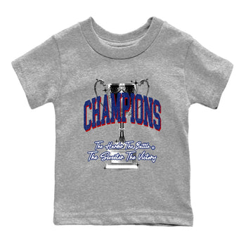 1s Rare Air shirts to match jordans Champions Trophy sneaker match tees Air Jordan 1 High OG Rare Air Deep Royal Blue match shoes to clothes SNRT Sneaker Tees Youth Baby Heather Grey 2 tee