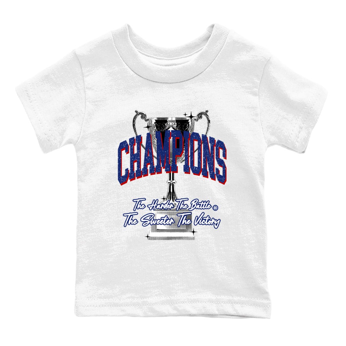 1s Rare Air shirts to match jordans Champions Trophy sneaker match tees Air Jordan 1 High OG Rare Air Deep Royal Blue match shoes to clothes SNRT Sneaker Tees Youth Baby White 2 tee