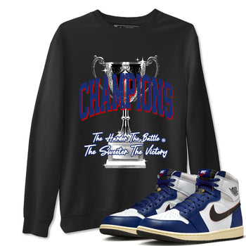 1s Rare Air shirts to match jordans Champions Trophy sneaker match tees Air Jordan 1 High OG Rare Air Deep Royal Blue match shoes to clothes SNRT Sneaker Tees unisex cotton Black 1 shirts