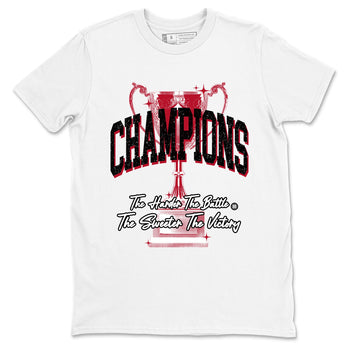 Champions Trophy sneaker match t-shirt styled to complete your fit with the Air Jordan 1 Ruby sneakers, shown in White 2.