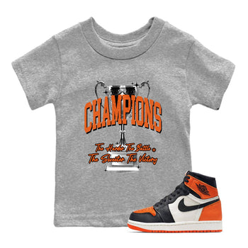 1s Shattered Backboard shirts to match jordans Champions Trophy sneaker match tees Air Jordan 1 Retro High OG Shattered Backboard match shoes to clothes SNRT Sneaker Tees Youth Baby Heather Grey 1 tee