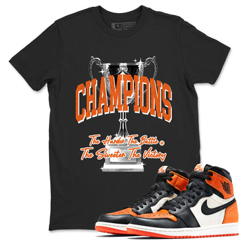 1s Shattered Backboard shirts to match jordans Champions Trophy sneaker match tees Air Jordan 1 Retro High OG Shattered Backboard match shoes to clothes SNRT Sneaker Tees unisex cotton Black 1 shirts