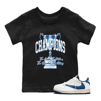 Sneaker match tees – Sneaker Tees To Match Air Jordan 1 Travis Scott Fragment Shoes – Champions Trophy Kids T-Shirt Black 1