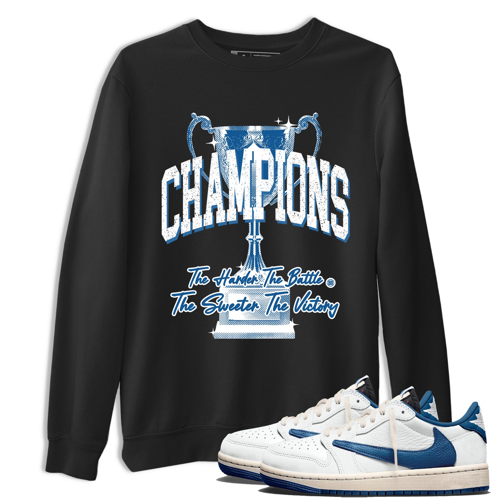 Sneaker match tees – Sneaker Tees To Match Air Jordan 1 Travis Scott Fragment Shoes – Champions Trophy Tee Black 1