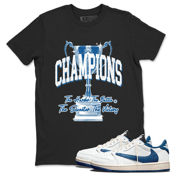 Sneaker match tees – Sneaker Tees To Match Air Jordan 1 Travis Scott Fragment Shoes – Champions Trophy Tee Black 1