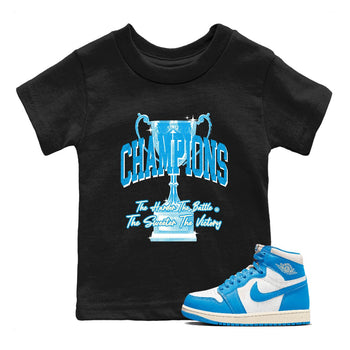 1s High OG UNC Reimagined shirts to match jordans Champions Trophy graphic tees Air Jordan 1 UNC Reimagined match shoes to clothes SNRT Sneaker Tees Youth Baby Black 1 tee
