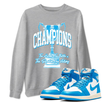 1s High OG UNC Reimagined shirts to match jordans Champions Trophy graphic tees Air Jordan 1 UNC Reimagined match shoes to clothes SNRT Sneaker Tees unisex cotton Heather Grey 1 shirts