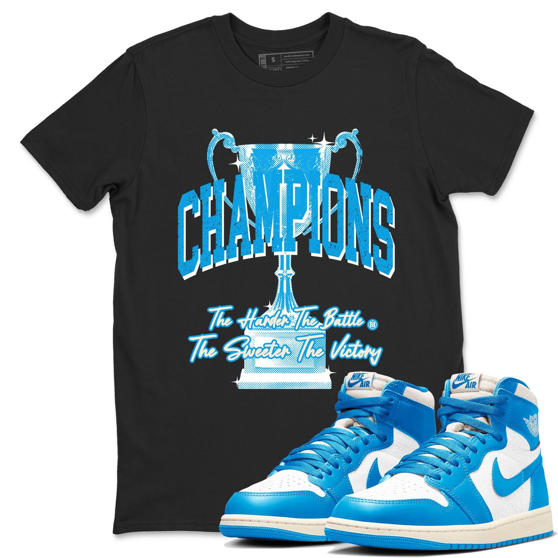 1s High OG UNC Reimagined shirts to match jordans Champions Trophy graphic tees Air Jordan 1 UNC Reimagined match shoes to clothes SNRT Sneaker Tees unisex cotton Black 1 shirts