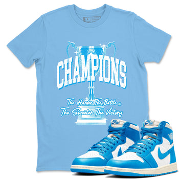 1s High OG UNC Reimagined shirts to match jordans Champions Trophy graphic tees Air Jordan 1 UNC Reimagined match shoes to clothes SNRT Sneaker Tees unisex cotton Carolina Blue 1 shirts
