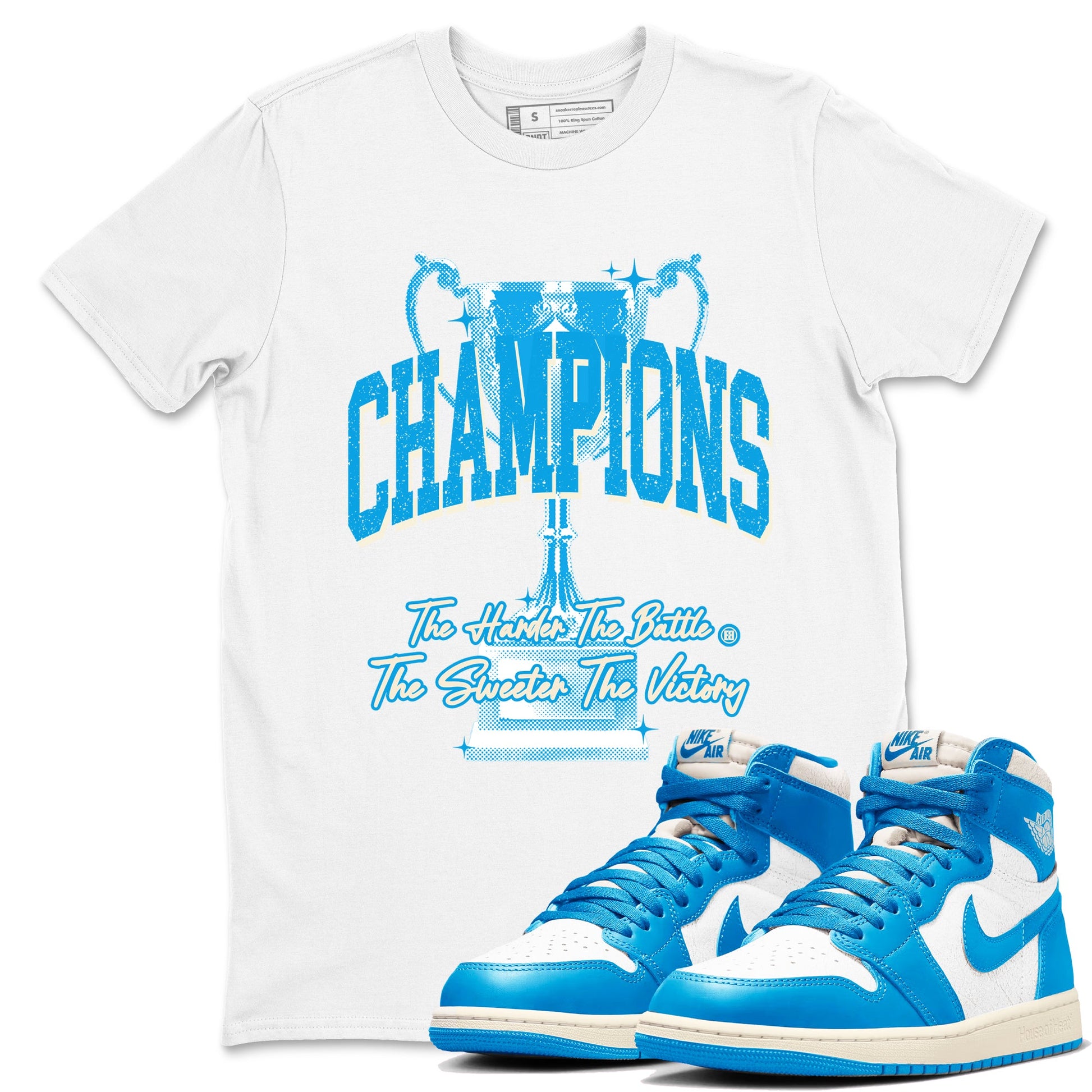 1s High OG UNC Reimagined shirts to match jordans Champions Trophy graphic tees Air Jordan 1 UNC Reimagined match shoes to clothes SNRT Sneaker Tees unisex cotton White 1 shirts