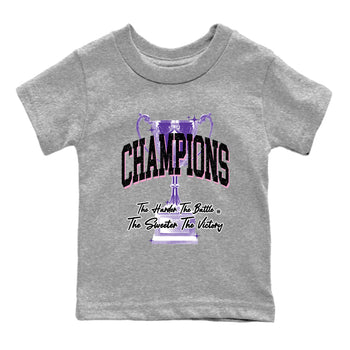 Sneaker match tees – Sneaker Tees To Match Air Jordan 11 Canyon Purple Shoes – Champions Trophy Kids T-Shirt Heather Grey 2