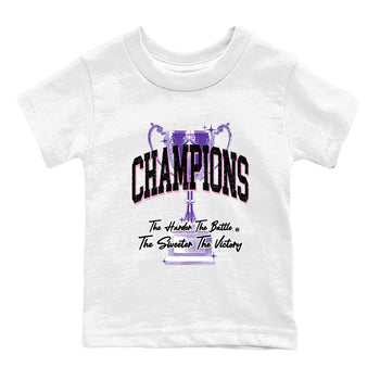 Sneaker match tees – Sneaker Tees To Match Air Jordan 11 Canyon Purple Shoes – Champions Trophy Kids T-Shirt White 2