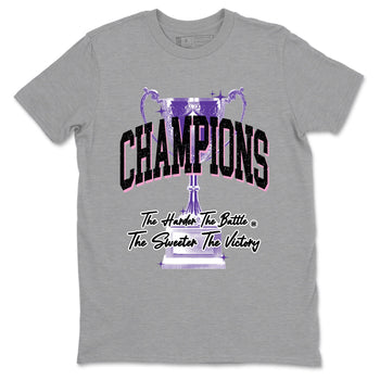 Sneaker match tees – Sneaker Tees To Match Air Jordan 11 Canyon Purple Shoes – Champions Trophy Tee Heather Grey 2