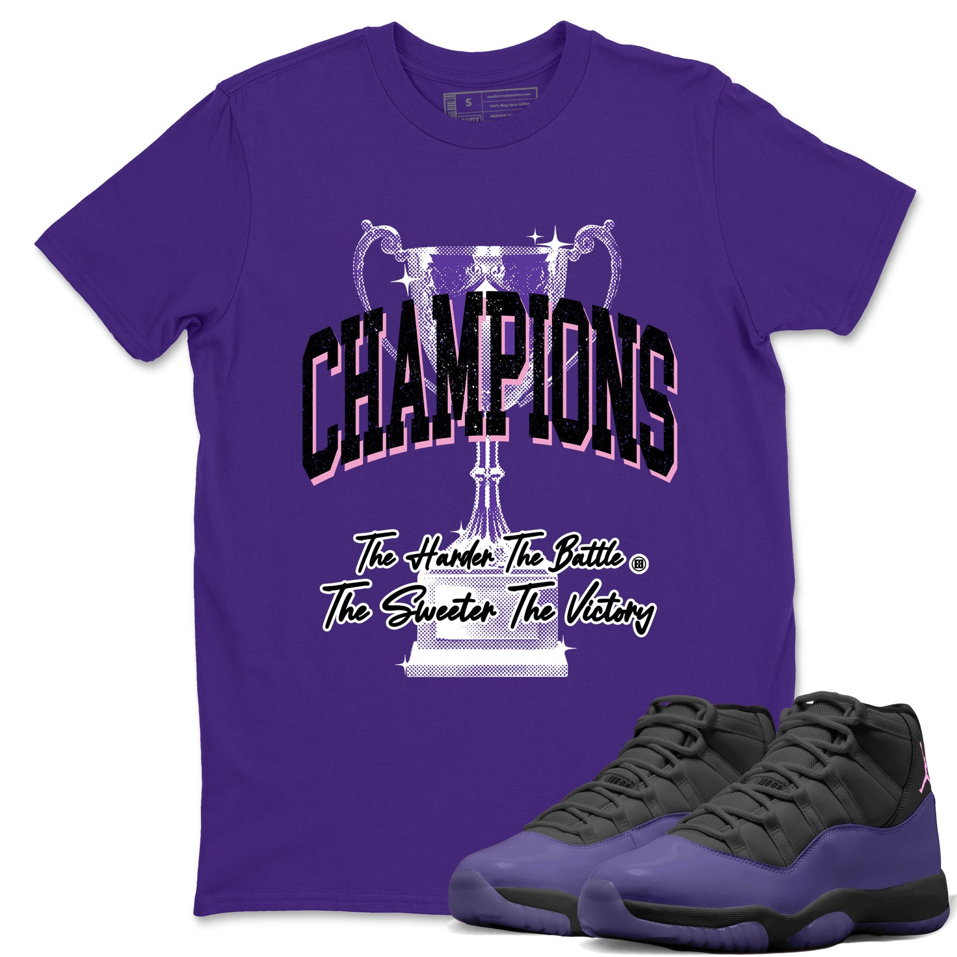 Sneaker match tees – Sneaker Tees To Match Air Jordan 11 Canyon Purple Shoes – Champions Trophy Tee Purple 1