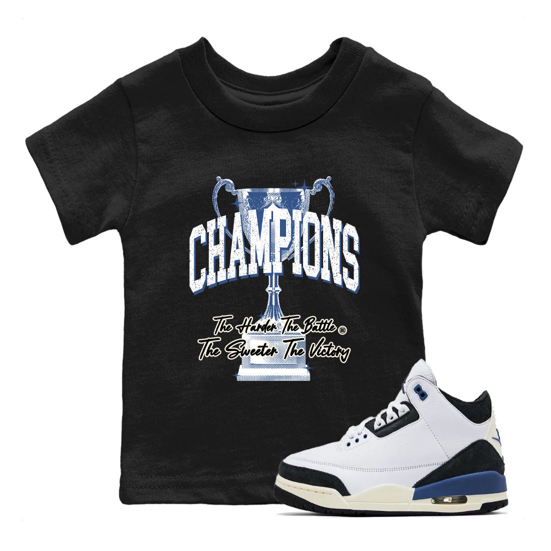 3s For The Love to match jordans Champions Trophy sneaker match tees A Ma Maniere For The Love match shoes to clothes SNRT Sneaker Tees Youth Baby Black 1 tee