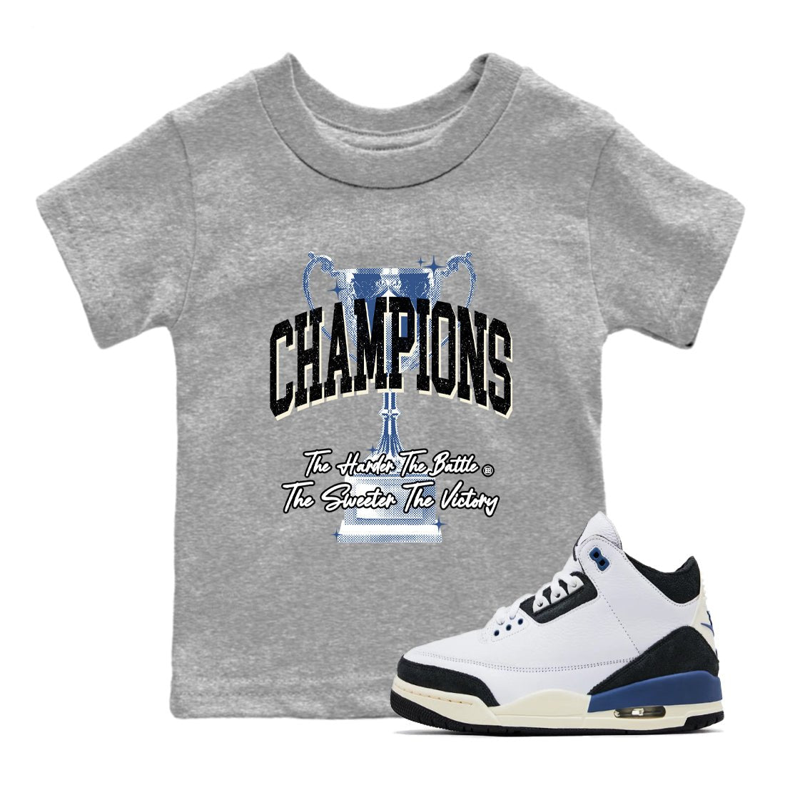 3s For The Love to match jordans Champions Trophy sneaker match tees A Ma Maniere For The Love match shoes to clothes SNRT Sneaker Tees Youth Baby Heather Grey 1 tee