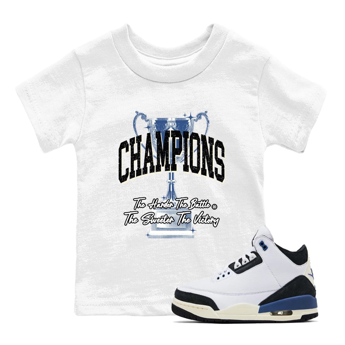 3s For The Love to match jordans Champions Trophy sneaker match tees A Ma Maniere For The Love match shoes to clothes SNRT Sneaker Tees Youth Baby White 1 tee