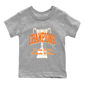 Champions Trophy baby and kids t-shirt crafted for little sneakerheads to shine with the Air Jordan 3 Starfish sneakers, displayed in Heather Grey 2.