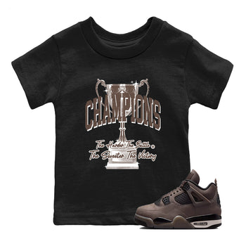 Sneaker match tees – Sneaker Tees To Match Air Jordan 4 Cave Stone Shoes – Champions Trophy Kids T-Shirt Black 1