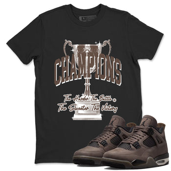 Sneaker match tees – Sneaker Tees To Match Air Jordan 4 Cave Stone Shoes – Champions Trophy Tee Black 1