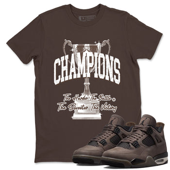 Sneaker match tees – Sneaker Tees To Match Air Jordan 4 Cave Stone Shoes – Champions Trophy Tee Dark Chocolate 1