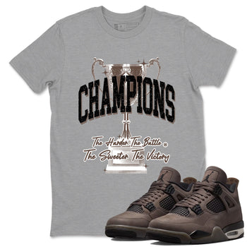 Sneaker match tees – Sneaker Tees To Match Air Jordan 4 Cave Stone Shoes – Champions Trophy Tee Heather Grey 1