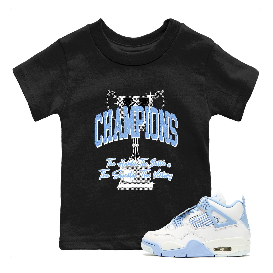4s Forget Me Not shirts to match jordans Champions Trophy sneaker match tees Air Jordan 4 WMNS Aluminummatch shoes to clothes SNRT Sneaker Tees Youth Baby Black 1 tee