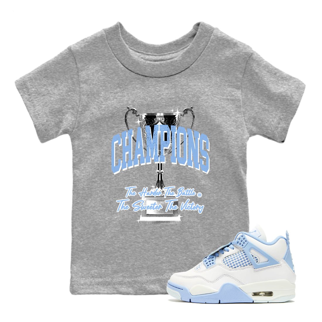 4s Forget Me Not shirts to match jordans Champions Trophy sneaker match tees Air Jordan 4 WMNS Aluminummatch shoes to clothes SNRT Sneaker Tees Youth Baby Heather Grey 1 tee