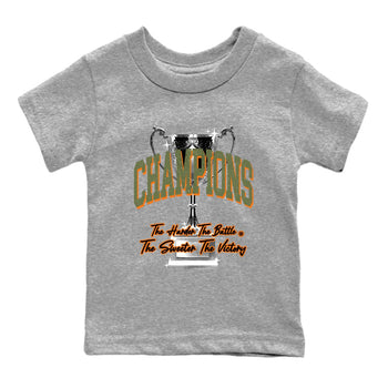 Sneaker match tees – Sneaker Tees To Match Undefeated inspired colorways Air Jordan 4 OG Olive Shoes  – Champions Trophy Kids T-Shirt Heather Grey 2