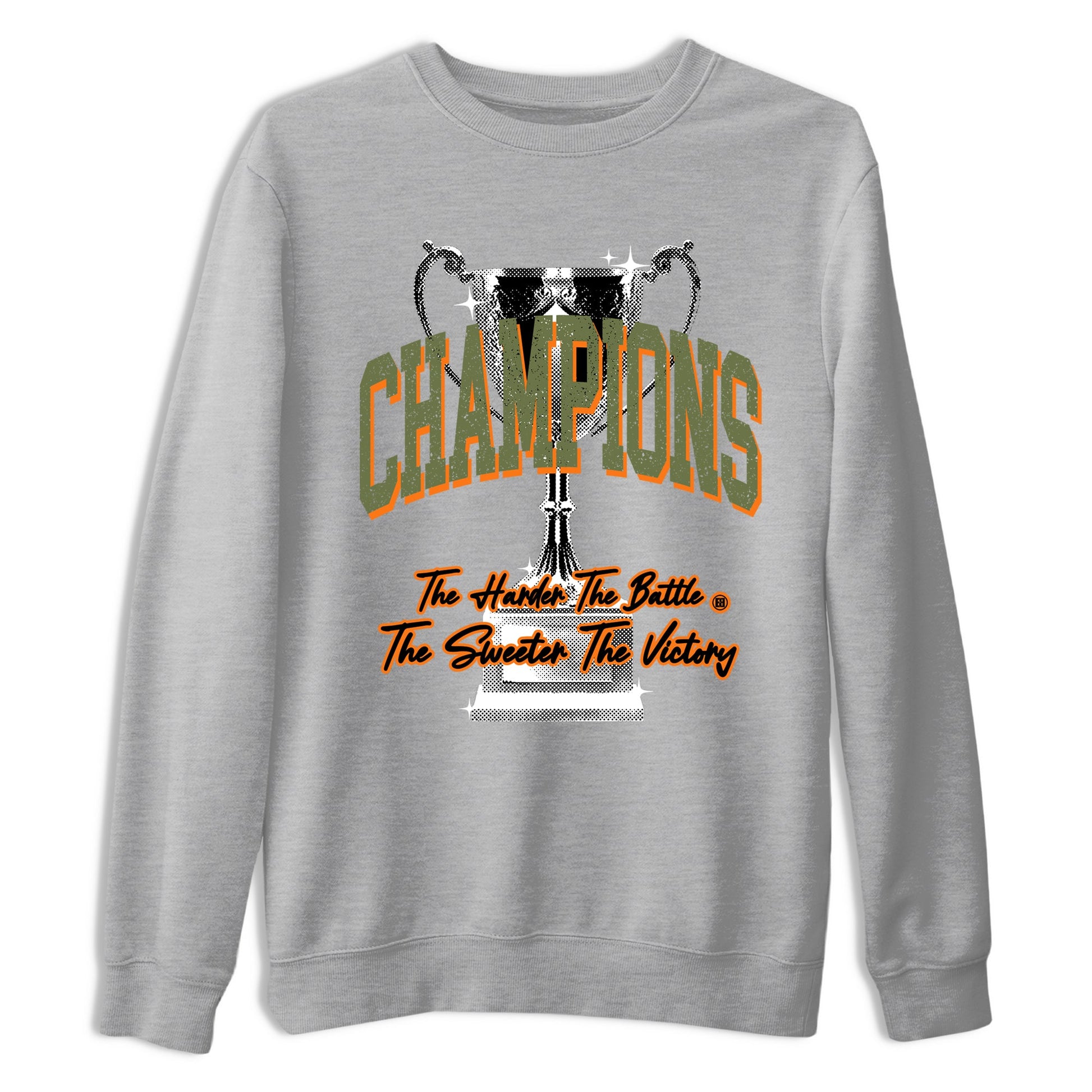 Sneaker match tees – Sneaker Tees To Match Undefeated inspired colorways Air Jordan 4 OG Olive Shoes  – Champions Trophy Tee Heather Grey 2