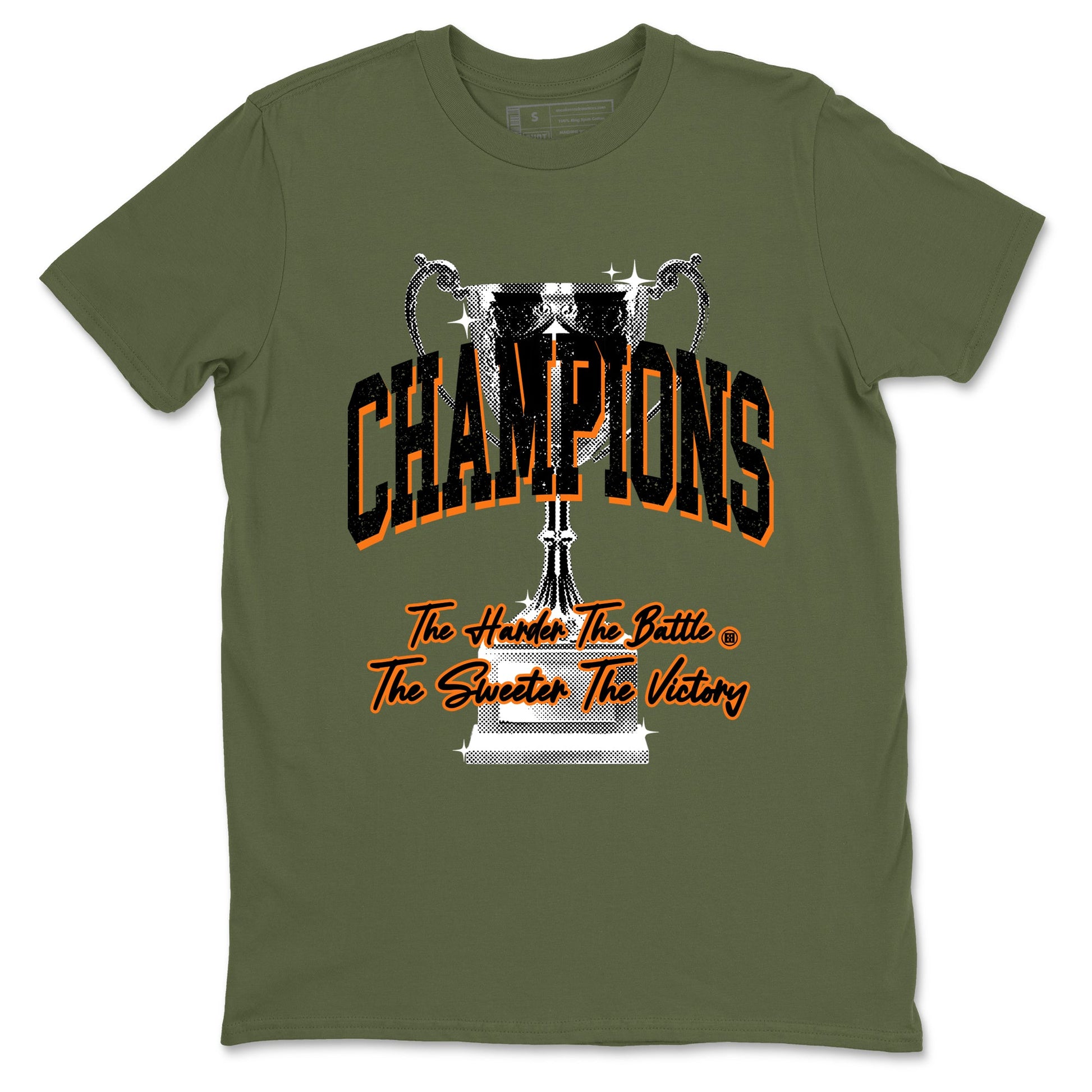 Sneaker match tees – Sneaker Tees To Match Undefeated inspired colorways Air Jordan 4 OG Olive Shoes  – Champions Trophy Tee Military Green 2
