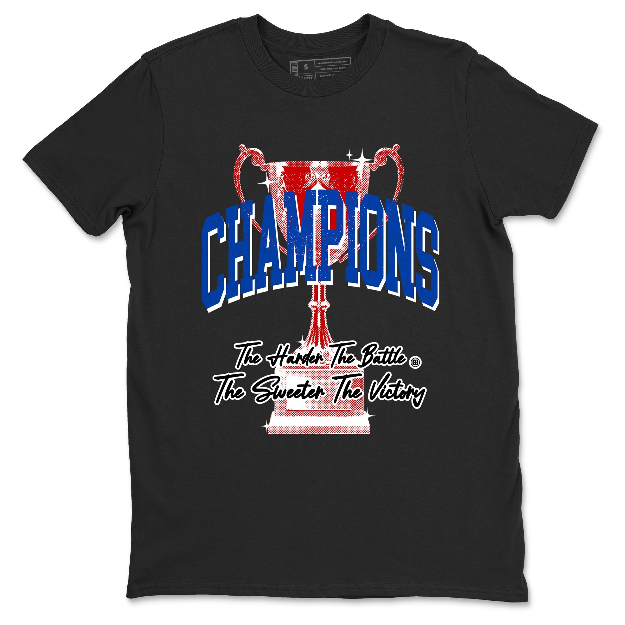 Champions Trophy sneaker match t-shirt styled to complete your fit with the Air Jordan 4 Rare Air sneakers, shown in Black 2.