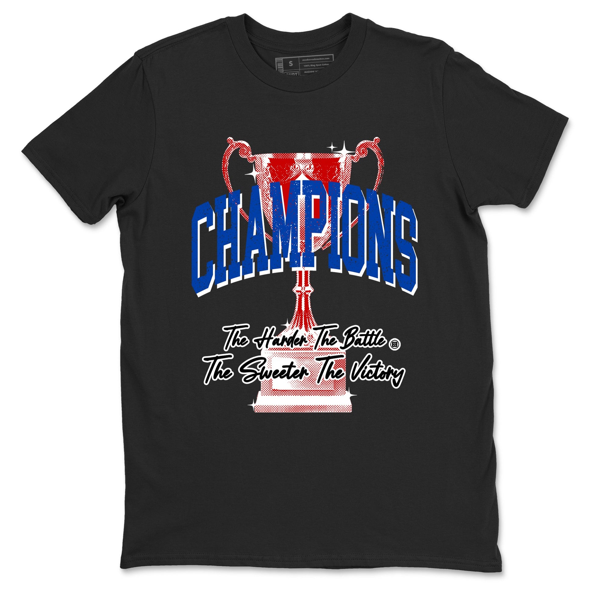Champions Trophy sneaker match t-shirt styled to complete your fit with the Air Jordan 4 Rare Air sneakers, shown in Black 2.