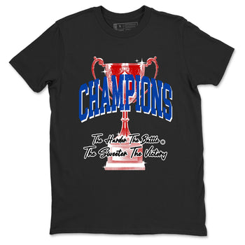 Champions Trophy sneaker match t-shirt styled to complete your fit with the Air Jordan 4 Rare Air sneakers, shown in Black 2.