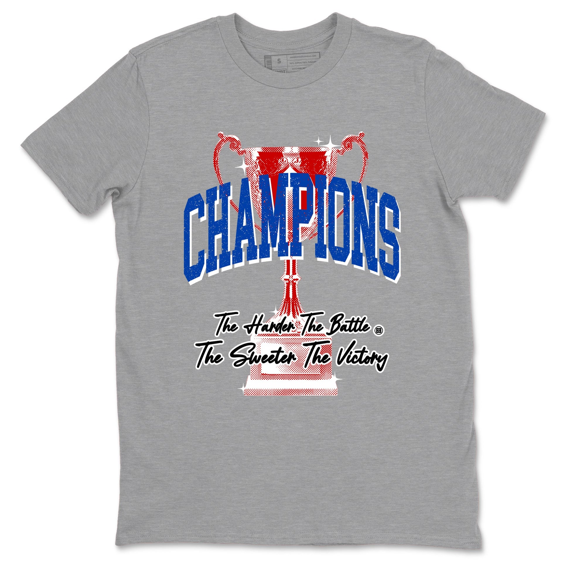 Champions Trophy sneaker match t-shirt styled to complete your fit with the Air Jordan 4 Rare Air sneakers, shown in Heather Grey 2.