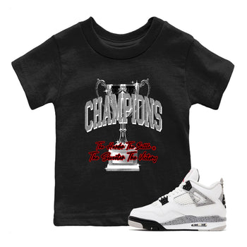 4s White Cement shirts to match jordans Champions Trophy sneaker match tees Air Jordan 4 Retro OG White Cement match shoes to clothes SNRT Sneaker Tees Youth Baby Black 1 tee