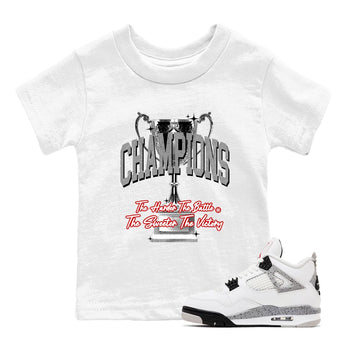 4s White Cement shirts to match jordans Champions Trophy sneaker match tees Air Jordan 4 Retro OG White Cement match shoes to clothes SNRT Sneaker Tees Youth Baby White 1 tee