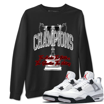4s White Cement shirts to match jordans Champions Trophy sneaker match tees Air Jordan 4 Retro OG White Cement match shoes to clothes SNRT Sneaker Tees unisex cotton Black 1 shirts