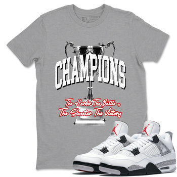 4s White Cement shirts to match jordans Champions Trophy sneaker match tees Air Jordan 4 Retro OG White Cement match shoes to clothes SNRT Sneaker Tees unisex cotton Heather Grey 1 shirts