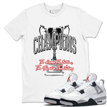 4s White Cement shirts to match jordans Champions Trophy sneaker match tees Air Jordan 4 Retro OG White Cement match shoes to clothes SNRT Sneaker Tees unisex cotton White 1 shirts
