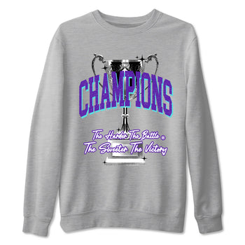 5s Grape shirts to match jordans Champions Trophy sneaker match tees Air Jordan 5 Retro Grape match shoes to clothes SNRT Sneaker Tees unisex cotton Heather Grey 2 shirts